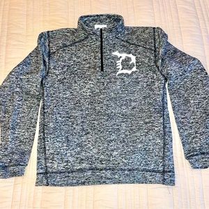 “Michigan D” Men’s 1/4-Zip Performance Pullover, Small, Charcoal Fleck